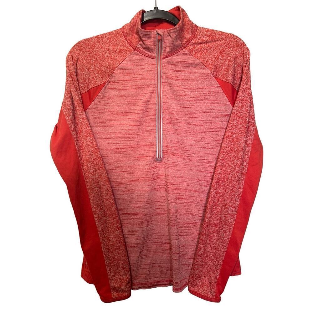 Athleta Activewear Quarter Zip Pullover Long Sleeve Orange Red Size Medium